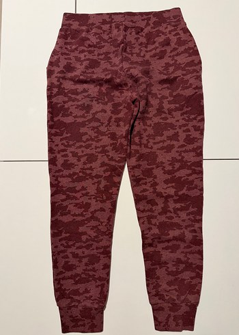 Bordo Kamuflaj Desenli Rahat Kesim Eşofman - Görsel 2