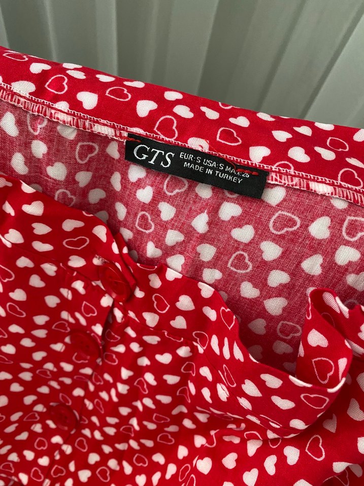 Kırmızı Nakışlı Salaş Uzun Hamile Eteği - Görsel 2