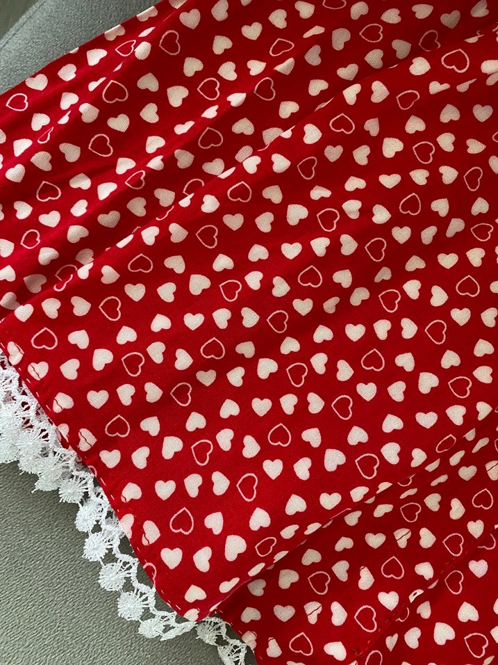 Kırmızı Nakışlı Salaş Uzun Hamile Eteği - Görsel 3