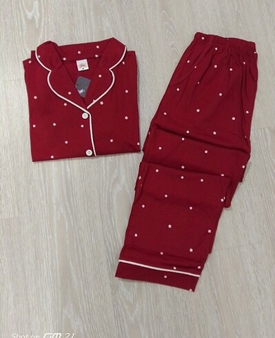 Kısakol Bordo yıldız desen Pijama Takımı