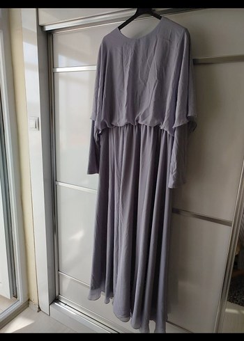 Pelerinli Şifon Özel gün elbisesi - Görsel 2