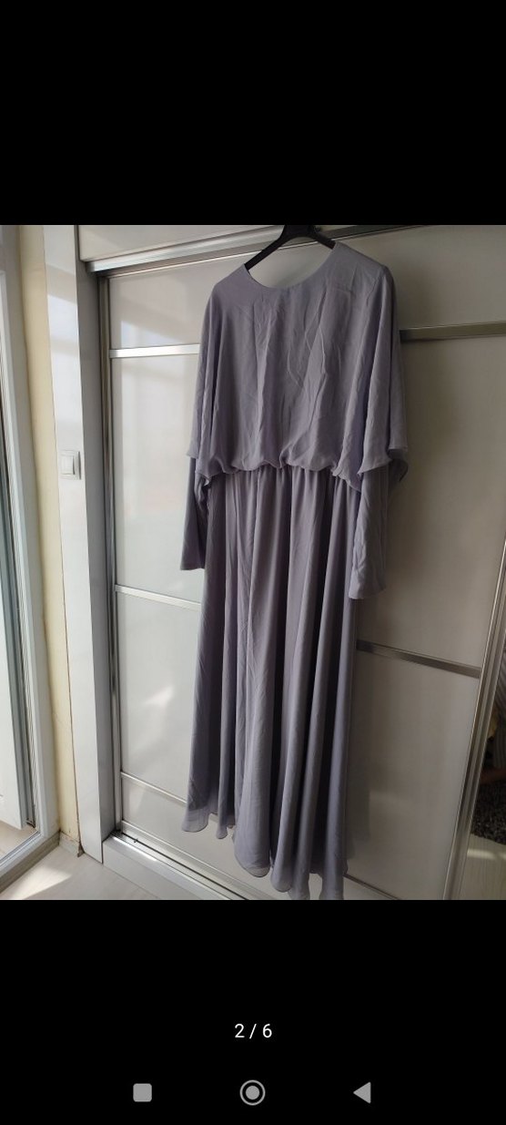 Pelerinli Şifon Özel gün elbisesi - Görsel 2