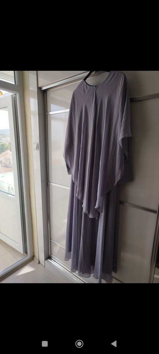 Pelerinli Şifon Özel gün elbisesi - Görsel 3