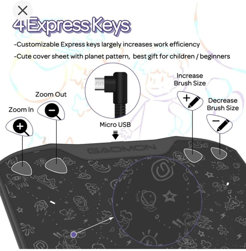 Gaomon S830 Battery-Free Pen Çizim Tableti - Görsel 2