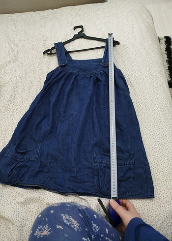 Düğmeli Lacivert Midi Kot Elbise - Görsel 3