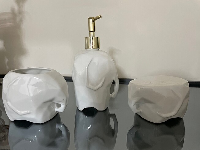 Banyo takımı 3 lü set Fil figürlü
