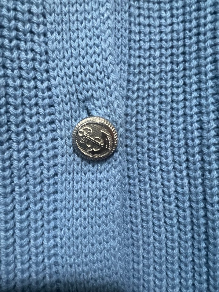 Mavi Örgü Kadın Hırka, Rahat Kesim, Uzun Kollu - Görsel 5