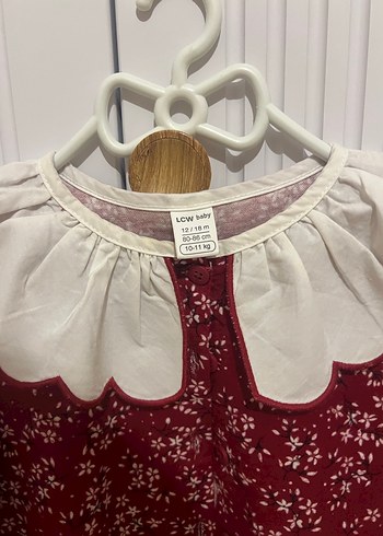 Bordo Çiçek Desenli Fırfırlı Kız Elbisesi - Görsel 2