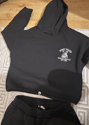 Siyah Kadın Rahat Kesim Eşofman takımı - Görsel 5