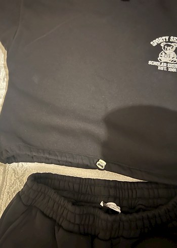 Siyah Kadın Rahat Kesim Eşofman takımı - Görsel 4