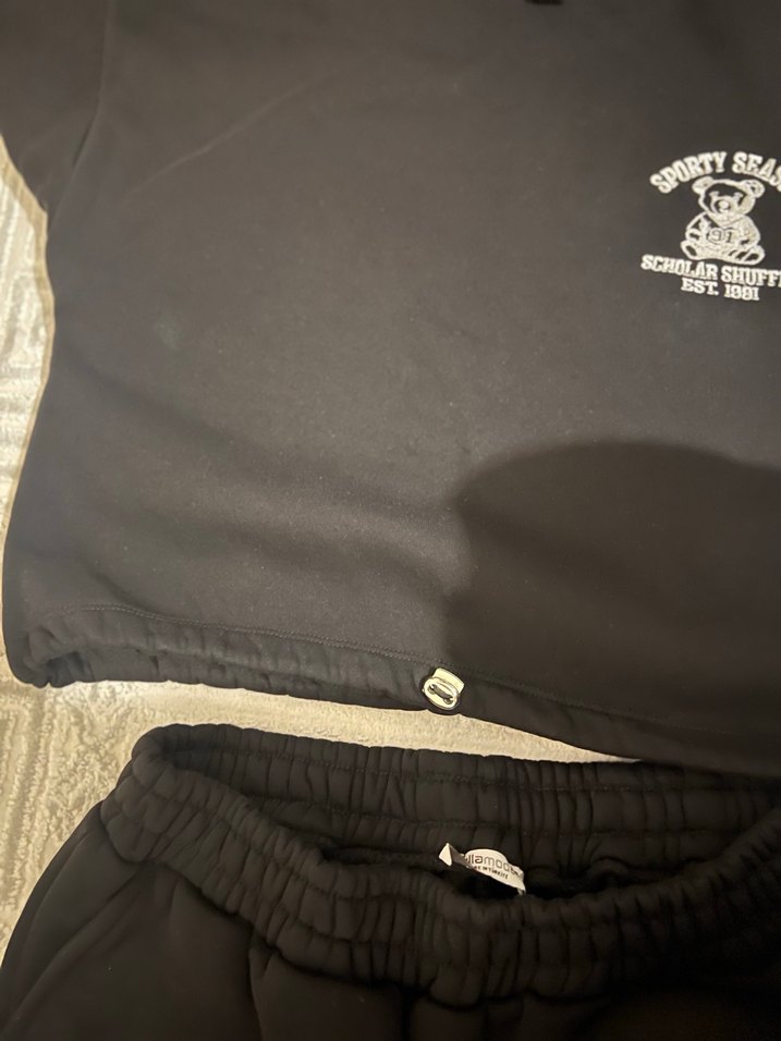 Siyah Kadın Rahat Kesim Eşofman takımı - Görsel 4