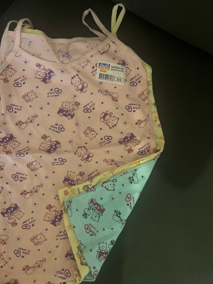 Pastel Renkli Baskılı Çocuk Atlet - Görsel 2