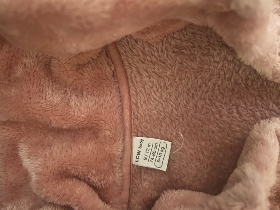 Pembe Peluş Kız Çocuk Ceket - Görsel 2