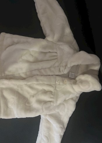 Kız Çocuk Beyaz Peluş  Mont - Görsel 3