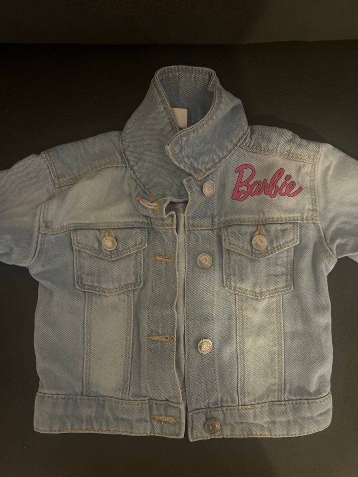 Kız Çocuk Gri Denim Ceket Nakışlı - Görsel 2