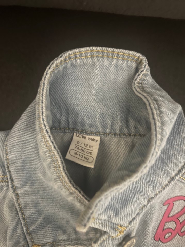 Kız Çocuk Gri Denim Ceket Nakışlı - Görsel 3