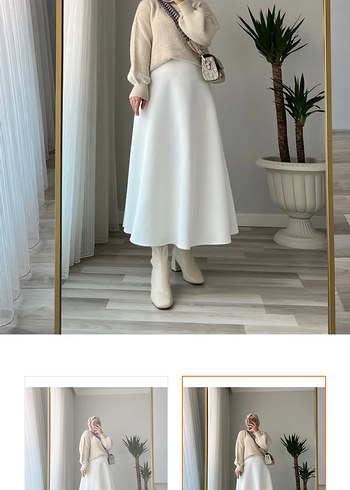 Trendyol & Milla Scuba kumaş Beyaz ve siyah Uzun Kadın Etek