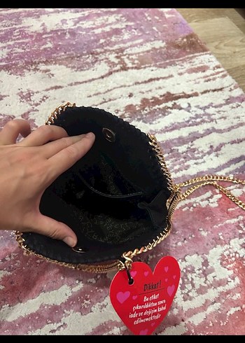 Beden siyah Renk Stella Zincir Detaylı Siyah Süet Kadın Çanta
