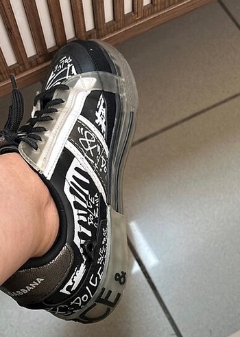 Dolce ve gabanna Siyah Gri Platform Tabanlı Kadın Spor Ayakkabı - Görsel 3