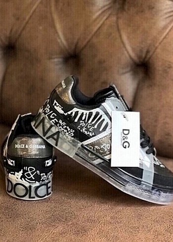 Dolce ve gabanna Siyah Gri Platform Tabanlı Kadın Spor Ayakkabı - Görsel 2