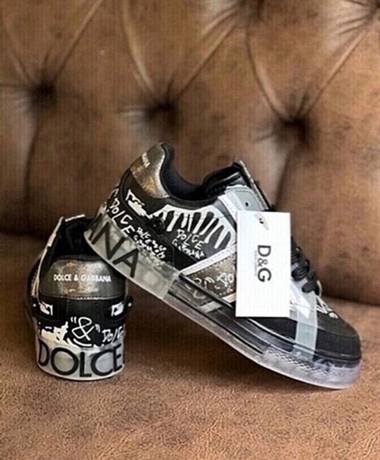 Dolce ve gabanna Siyah Gri Platform Tabanlı Kadın Spor Ayakkabı - Görsel 2