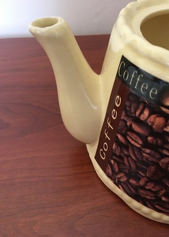 Renkli Baskılı Bej Çaydanlık - Görsel 4