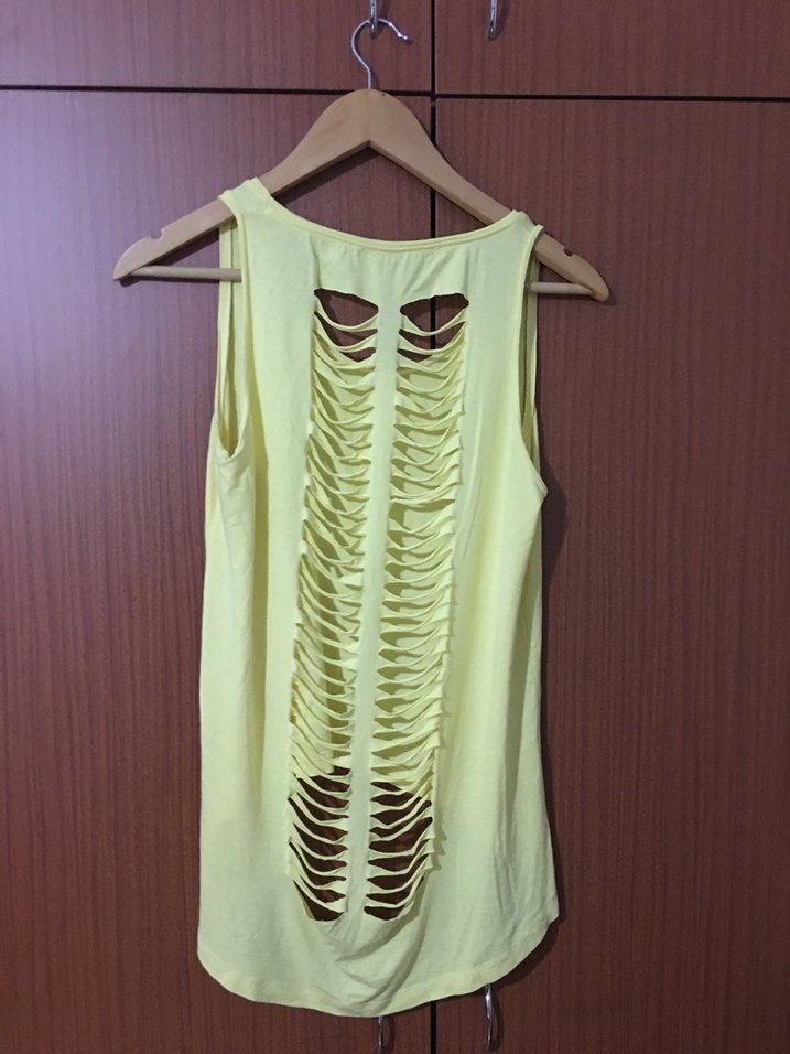 Sarı Bağlama Desenli Salaş Atlet - Görsel 2