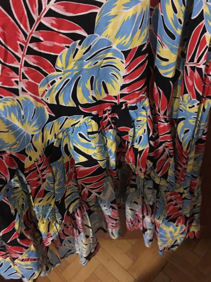 Renkli Askılı Uzun Bohem Elbise - Görsel 3