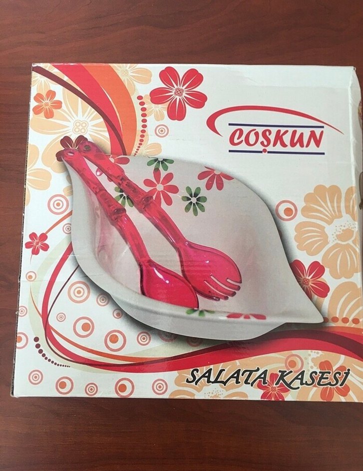 Yaprak Desenli Beyaz Servis Kasesi - Görsel 4