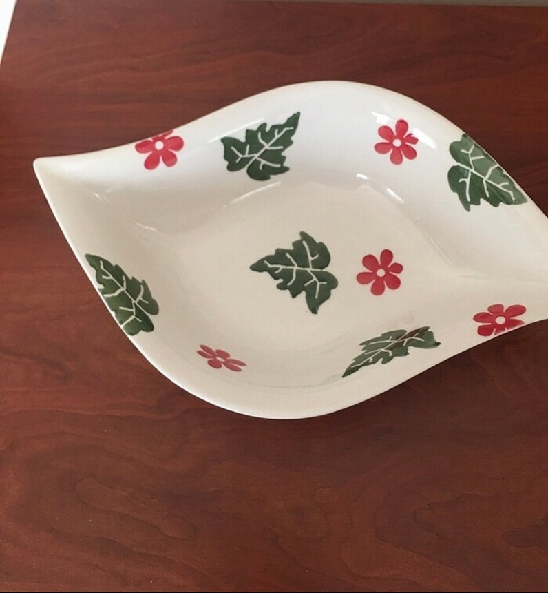 Yaprak Desenli Beyaz Servis Kasesi - Görsel 2