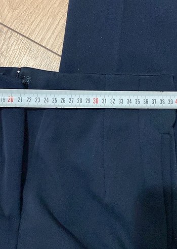 Kadın Lacivert Pilili Kumaş Pantolon - Görsel 5