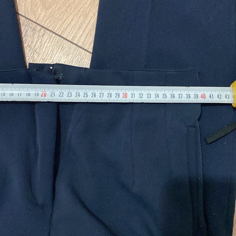 Kadın Lacivert Pilili Kumaş Pantolon - Görsel 5