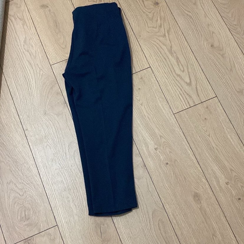 Kadın Lacivert Pilili Kumaş Pantolon - Görsel 4