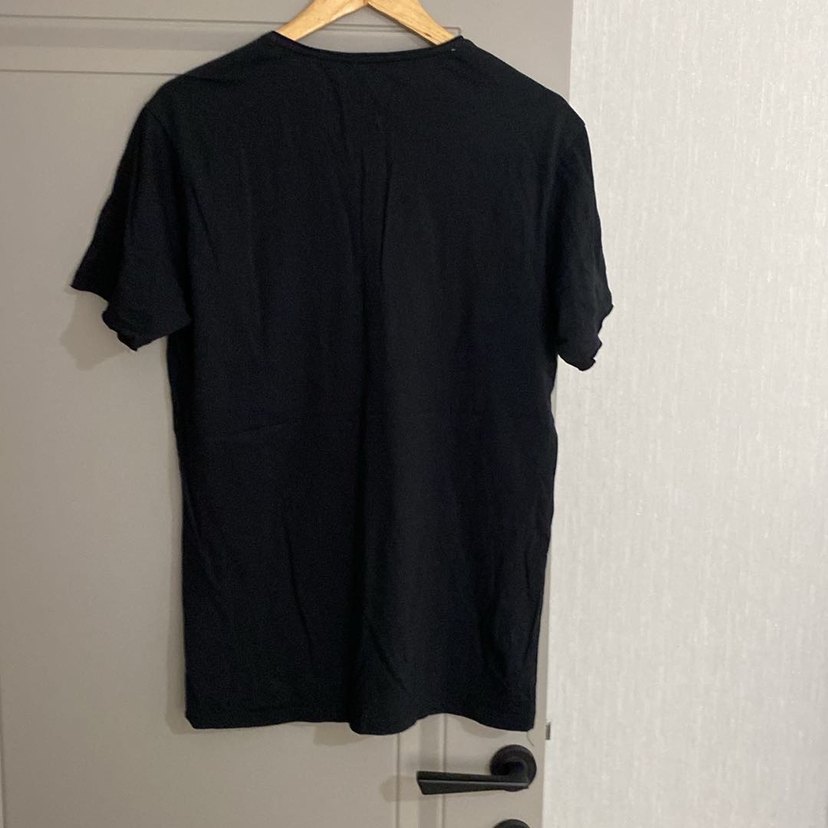 Siyah Baskılı Kısa Kollu  Tişört oversize - Görsel 3