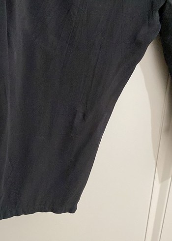Siyah Keten Kuşaklı Midi Kadın Pantolon - Görsel 4