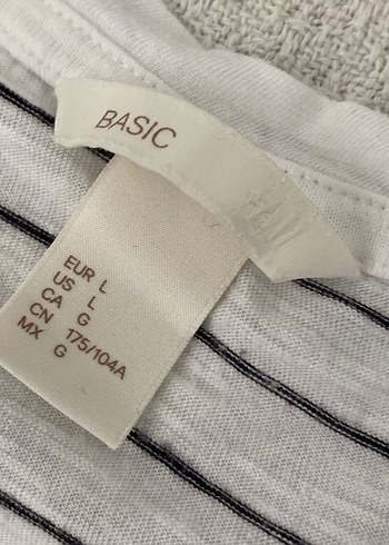 Çizgili Keten Kadın Tişört - Görsel 6