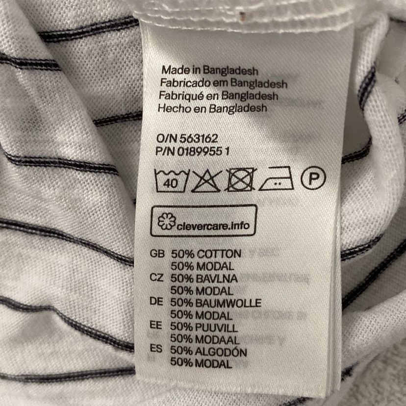 Çizgili Keten Kadın Tişört - Görsel 5