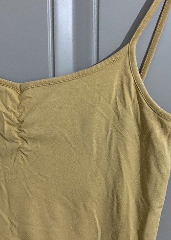 Sarı Keten V Yaka Mini Atlet - Görsel 2