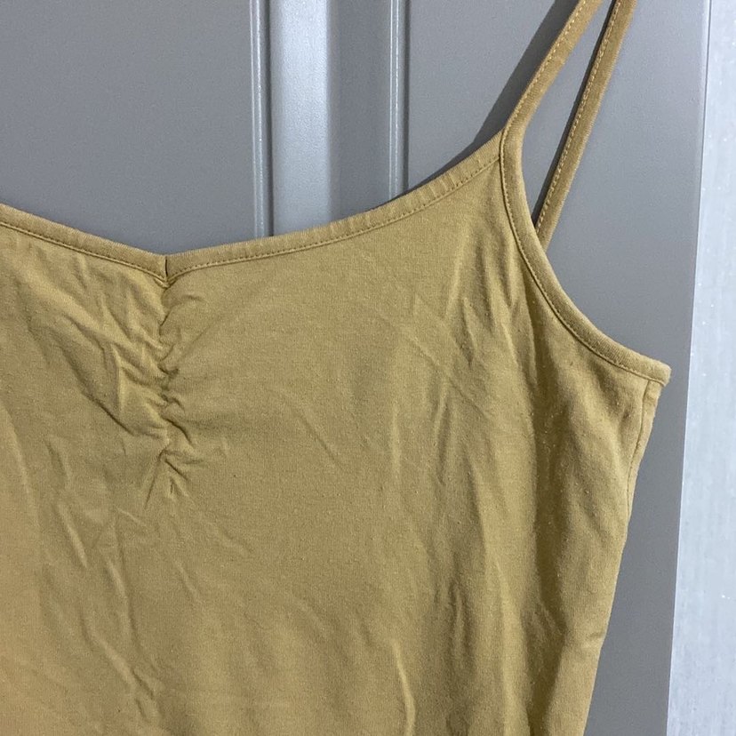 Sarı Keten V Yaka Mini Atlet - Görsel 2