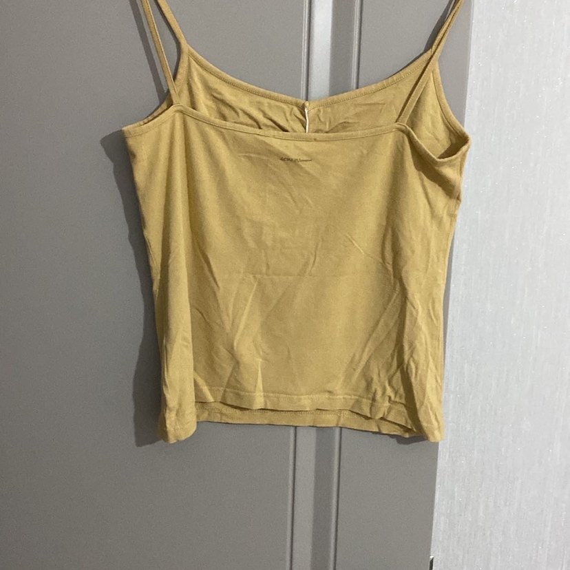 Sarı Keten V Yaka Mini Atlet - Görsel 3