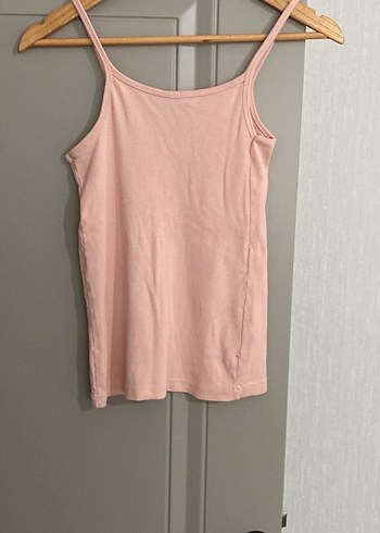 Pembe Keten Fitted Askılı Kadın Atlet - Görsel 3