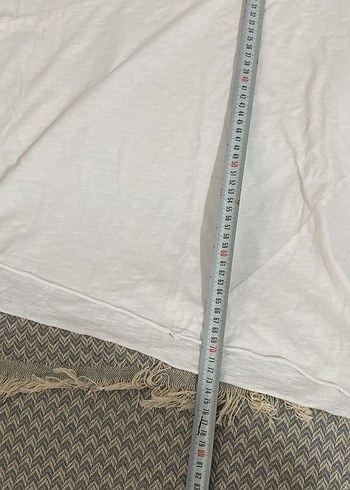 Beyaz Kısa Kollu Tişört oversize - Görsel 8