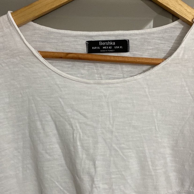 Beyaz Kısa Kollu Tişört oversize - Görsel 2