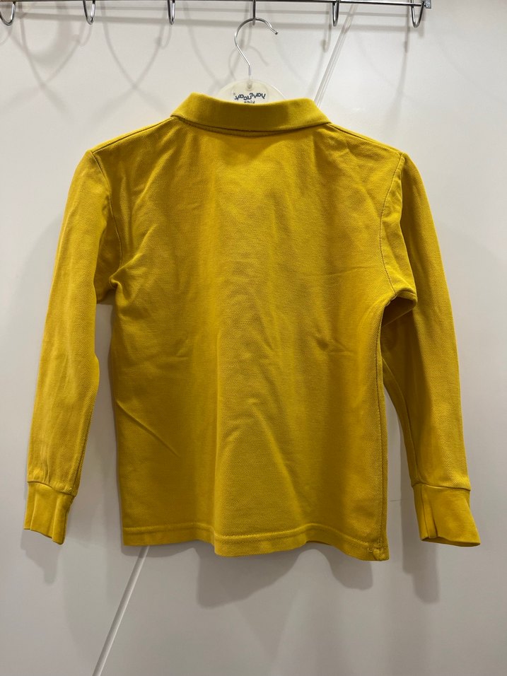 Sarı Uzun Kollu Erkek Polo Tişört - Görsel 2