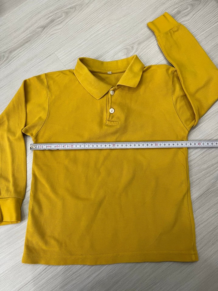 Sarı Uzun Kollu Erkek Polo Tişört - Görsel 5