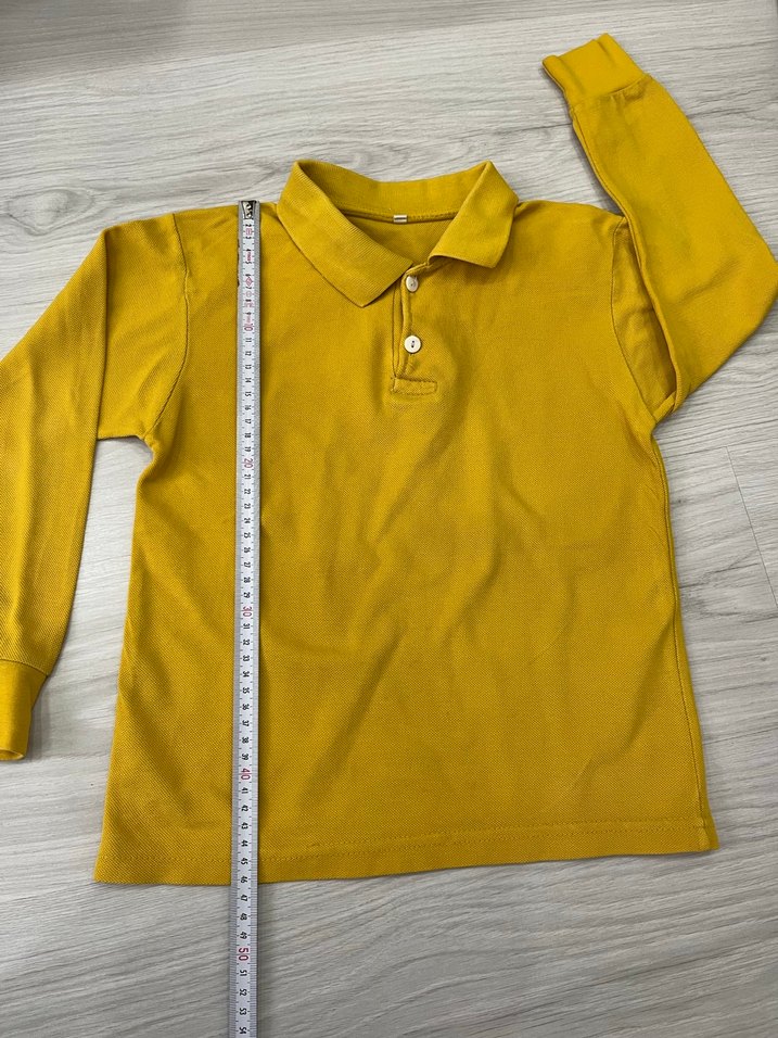 Sarı Uzun Kollu Erkek Polo Tişört - Görsel 4