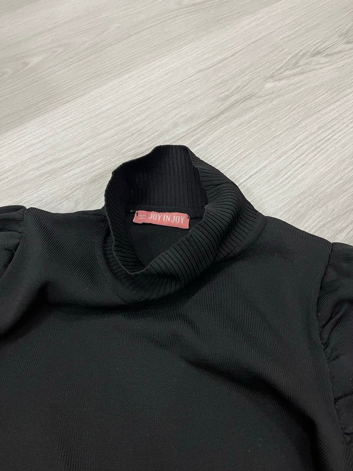 Dik Yaka Prenses Poplin Kol Bluz - Görsel 3