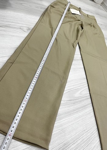 38 Beden camel Renk Pilili Kumaş Pantolon