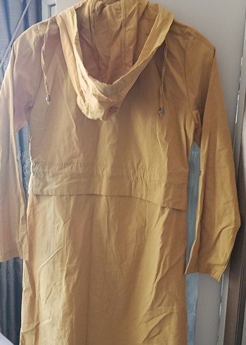 Düğmeli Bej Kadın Ceket trençkot sifir - Görsel 4