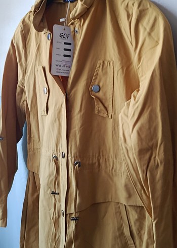 Düğmeli Bej Kadın Ceket trençkot sifir - Görsel 6